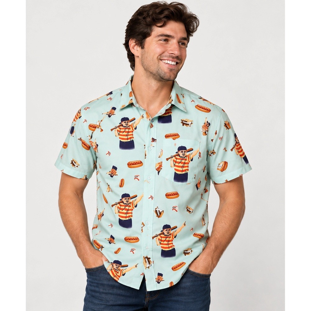 RSVLTS The Sandlot Great Hambino Shirt Mens M KUNUFLEX Button Up Baseball Movie
